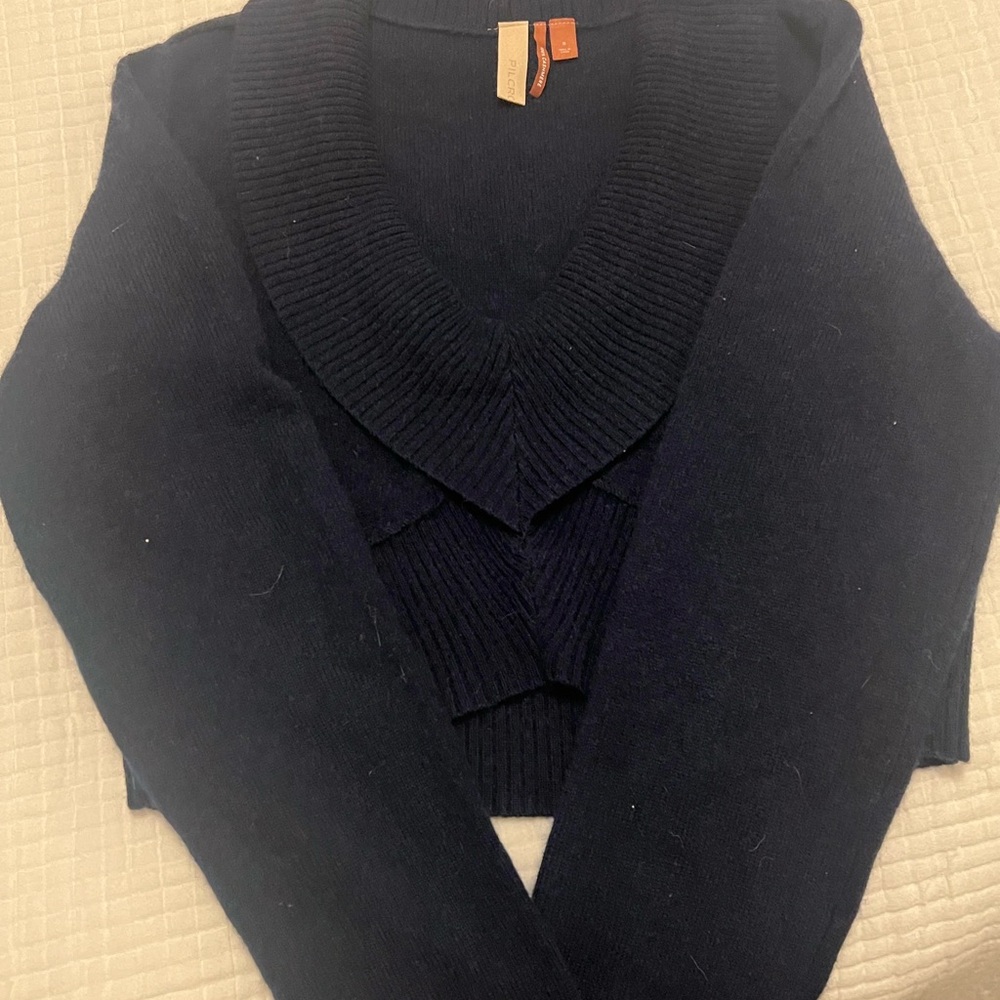 Pilcro Deep Blue Cowl Neck Sweater